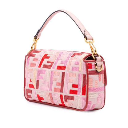 Fendi Baguette Canvas Red Shoulder Bag Style 40