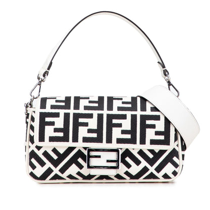 Fendi Baguette Canvas Red Shoulder Bag Style 45