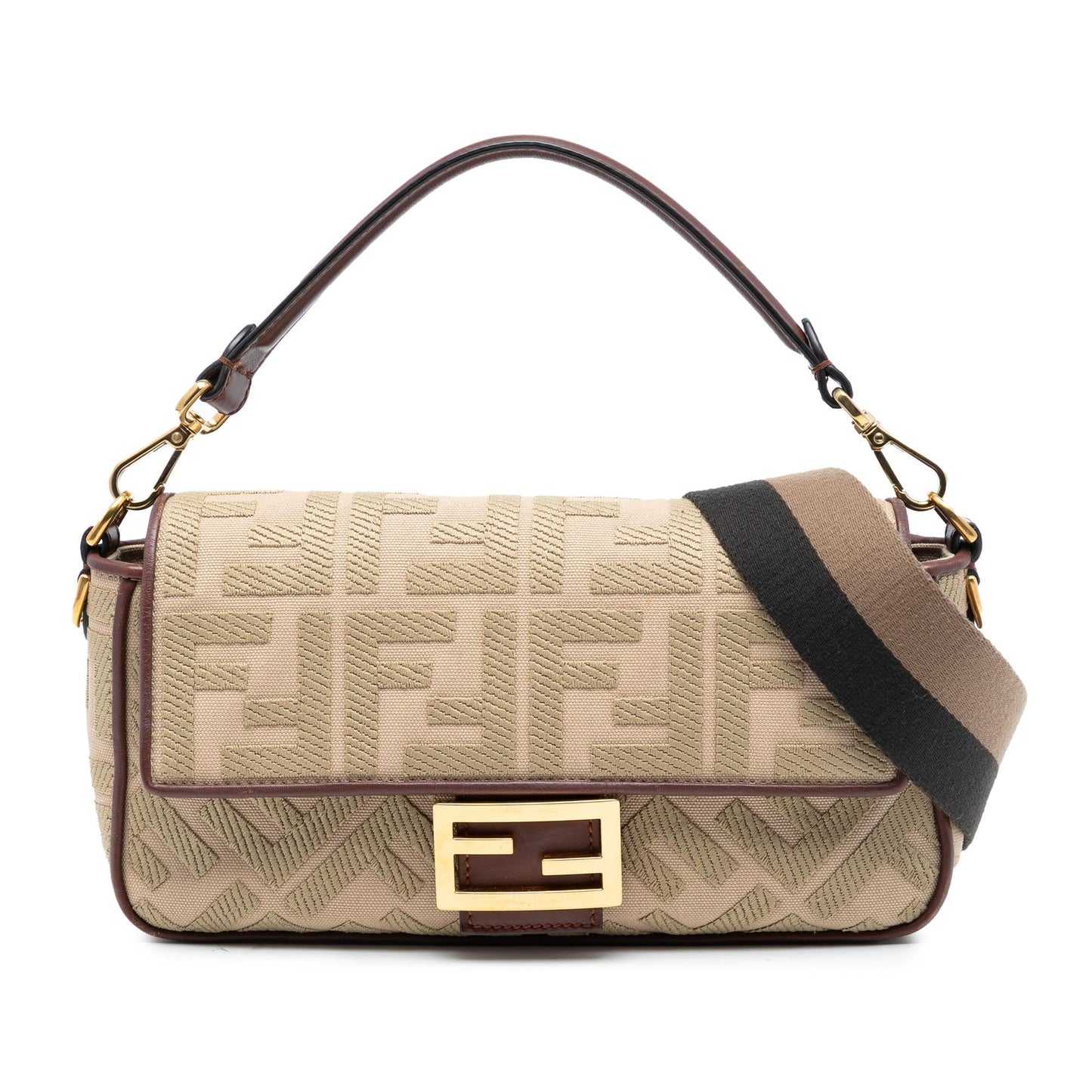 Fendi Baguette Canvas Red Shoulder Bag Style 49