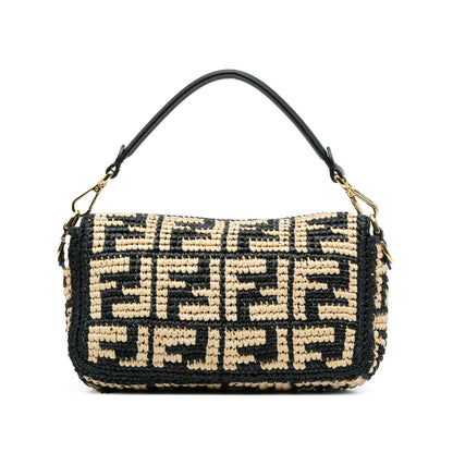 Fendi Zucca Raffia Baguette Satchel (SHG-nNJ0YF)