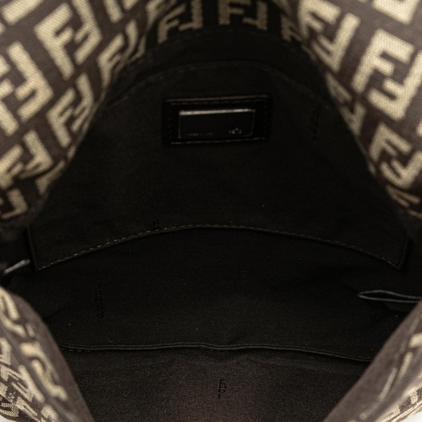 Fendi Zucca Canvas Studded Oyster Hobo