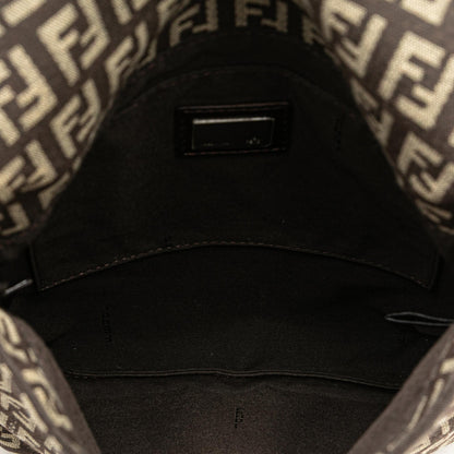 Fendi Zucca Canvas Studded Oyster Hobo