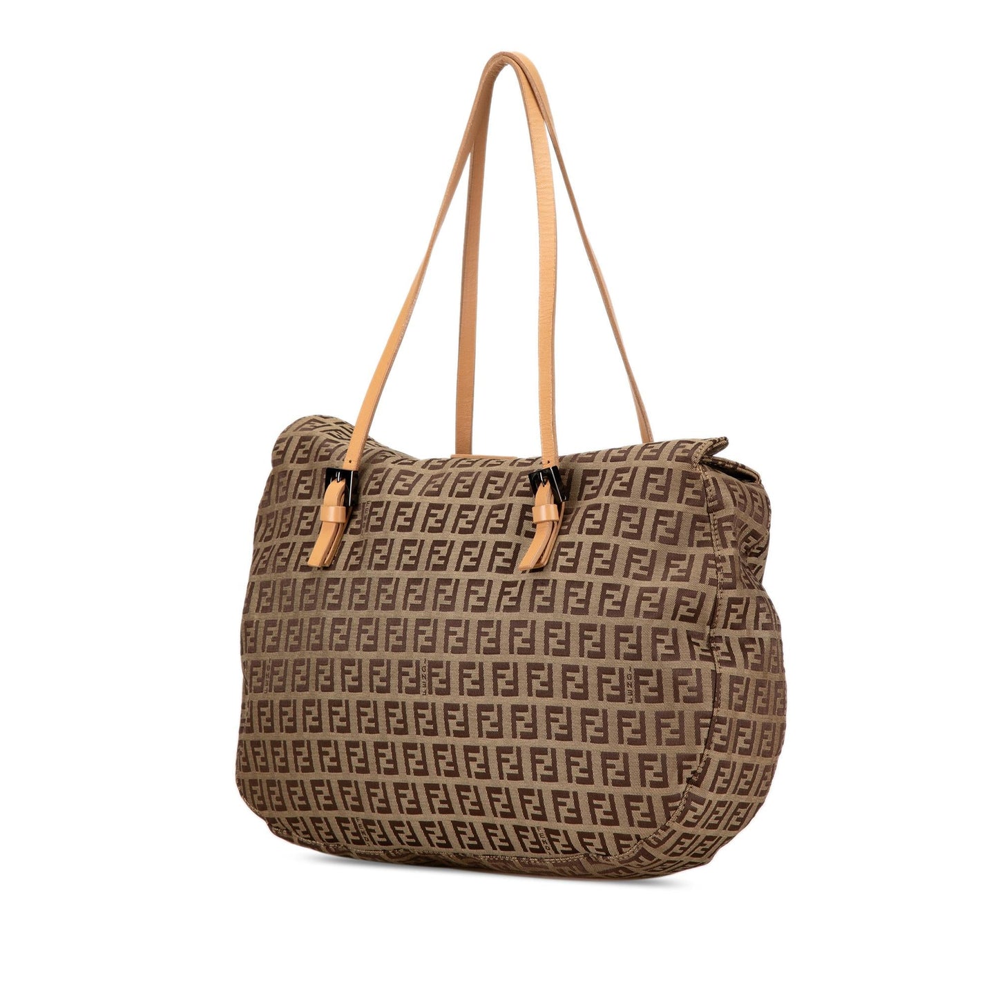 Fendi Zucchino Canvas Double Flap Tote