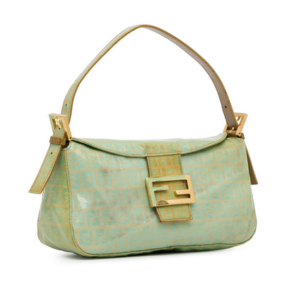 Fendi Zucchino Crystal Double Flap Shoulder Bag (SHG-mrDrwo)