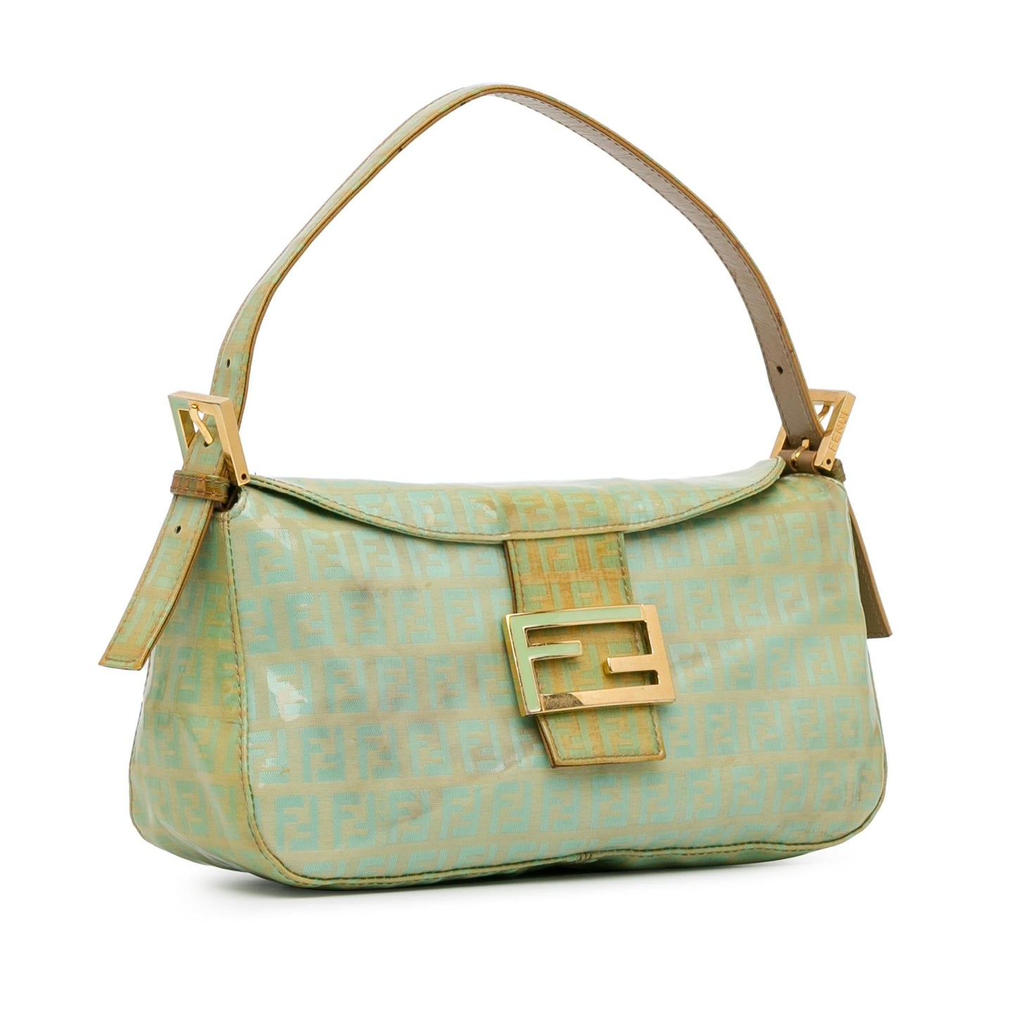 Fendi Zucchino Crystal Double Flap Shoulder Bag