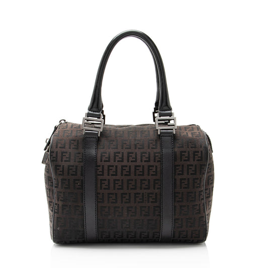 Fendi Zucchino Canvas Forever Small Boston Bag