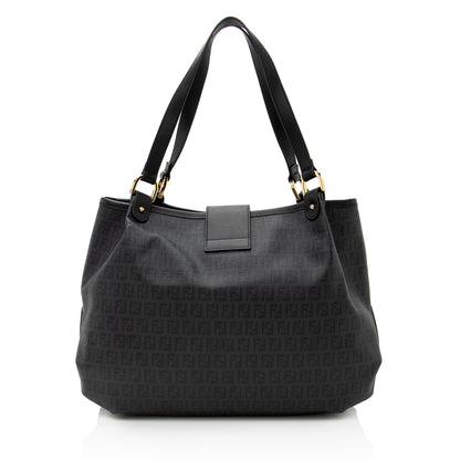 Fendi Zucchino Spalmati Chiusura Medium Tote (SHF-22661)