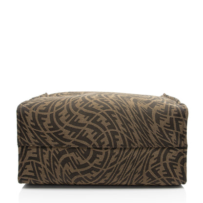 Fendi X Sara Coleman Canvas Fish Eye Medium Baguette Shoulder Bag
