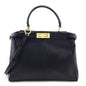 Fendi Black Nappa Medium Peekaboo Iconic Satchel
