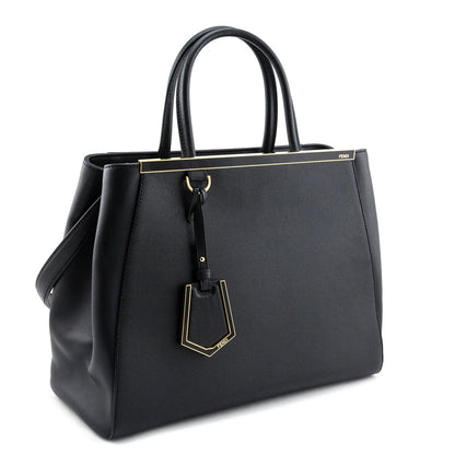 Fendi Black Vitello Elite Regular 2Jours Tote