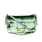 Fendi Light Green Satin Sequin Paillettes Shiny Nappa Mini Baguette 1997
