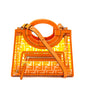 Fendi Orange FF Vitello Century Plexiglass Small Runaway Shopper Tote