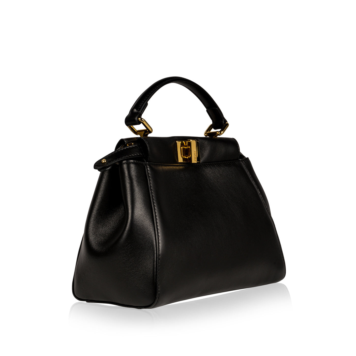 Fendi Peekaboo Leather Black Handbag Black