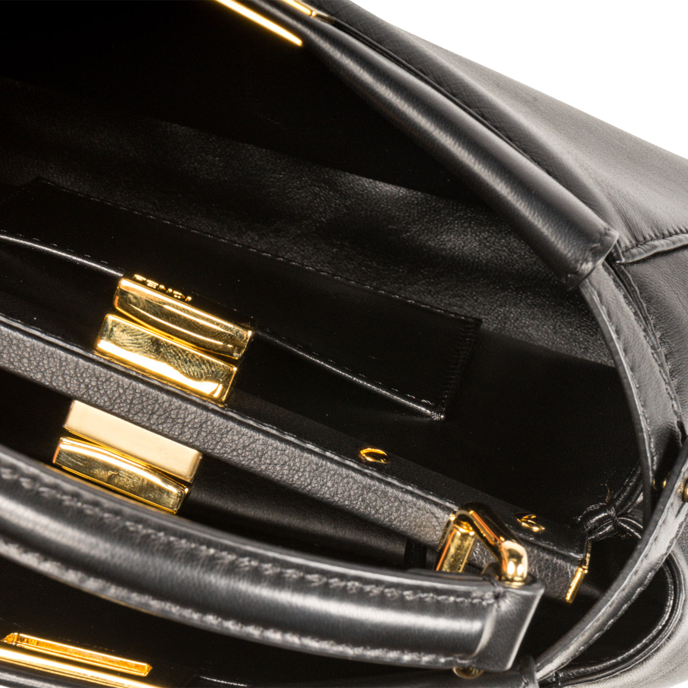 Fendi Peekaboo Leather Black Handbag Black