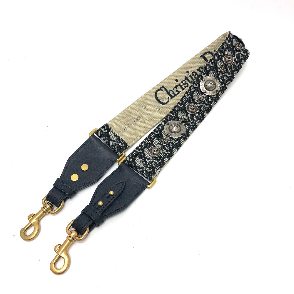 Dior Shoulder strap canvas Navy Oblique logo medallion