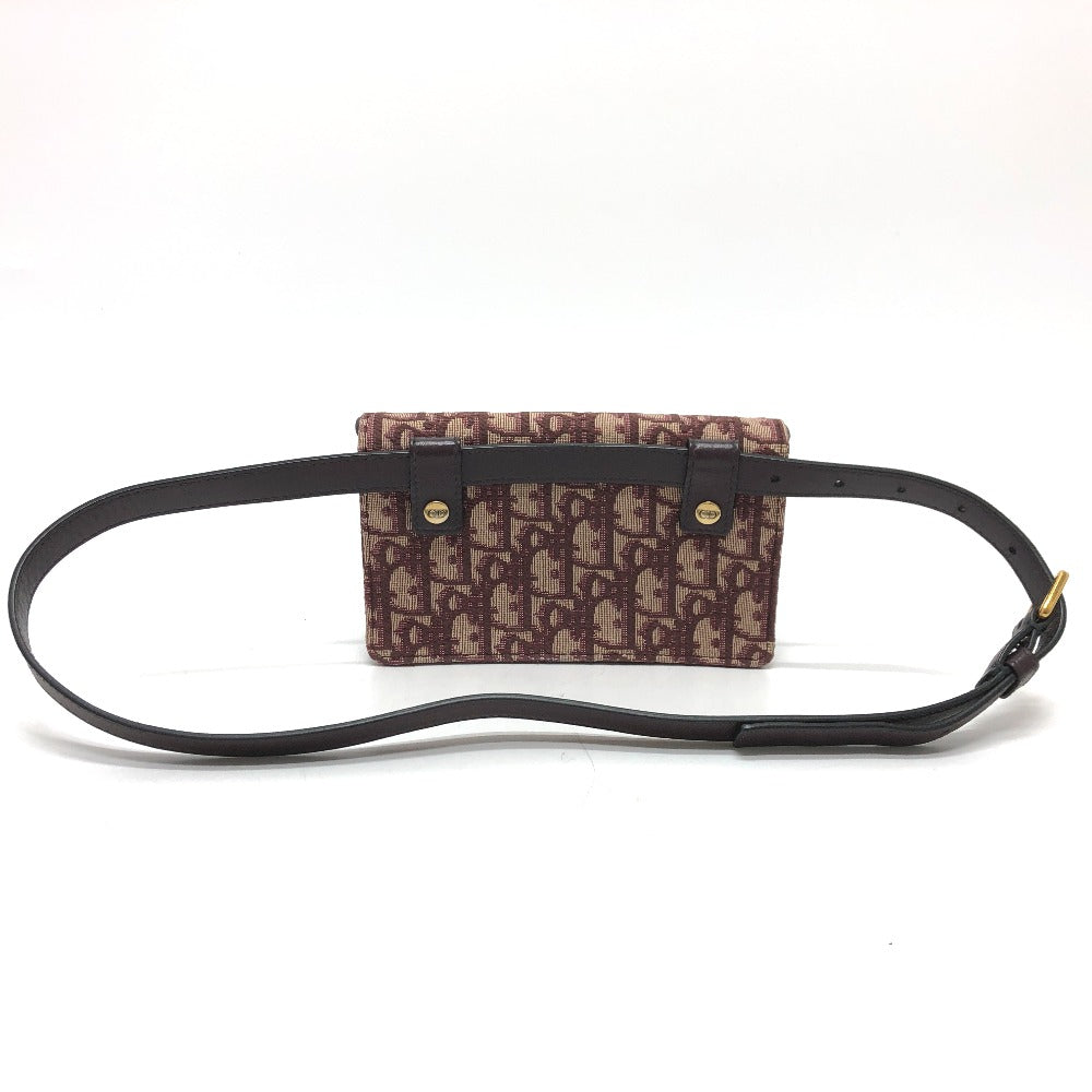 Christian Dior Sling bag Canvas leather Bordeaux Trotter SADDLE belt pouch Women