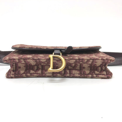 Christian Dior Sling bag Canvas leather Bordeaux Trotter SADDLE belt pouch Women
