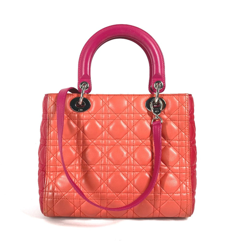 Dior Handbag lambskin pink Tricolor color Lady Dior Women