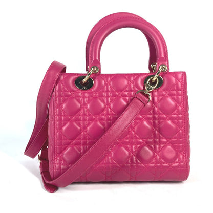 Dior Handbag lambskin pink Crossbody Lady Dior Women
