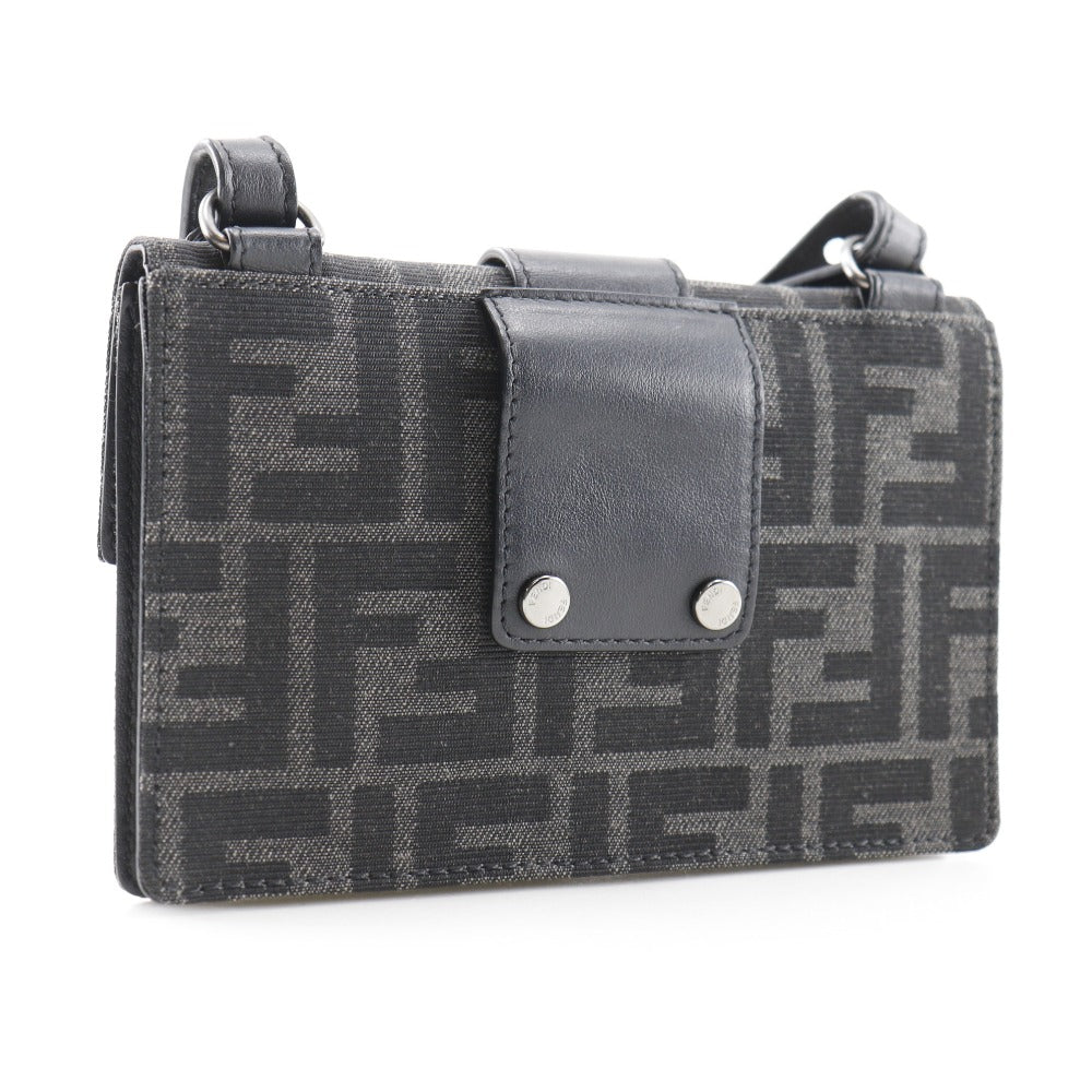 Fendi Marsupio Baguette Nylon Canvas×Leather Shoulder Bag