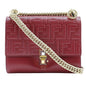 Fendi Mini Kan I Shoulder Bag Red Leather