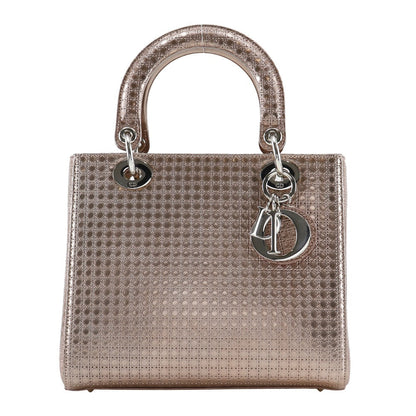 Christian Dior Handbag M0550PSKC leather Pink gold Canage medium Lady Dior Women