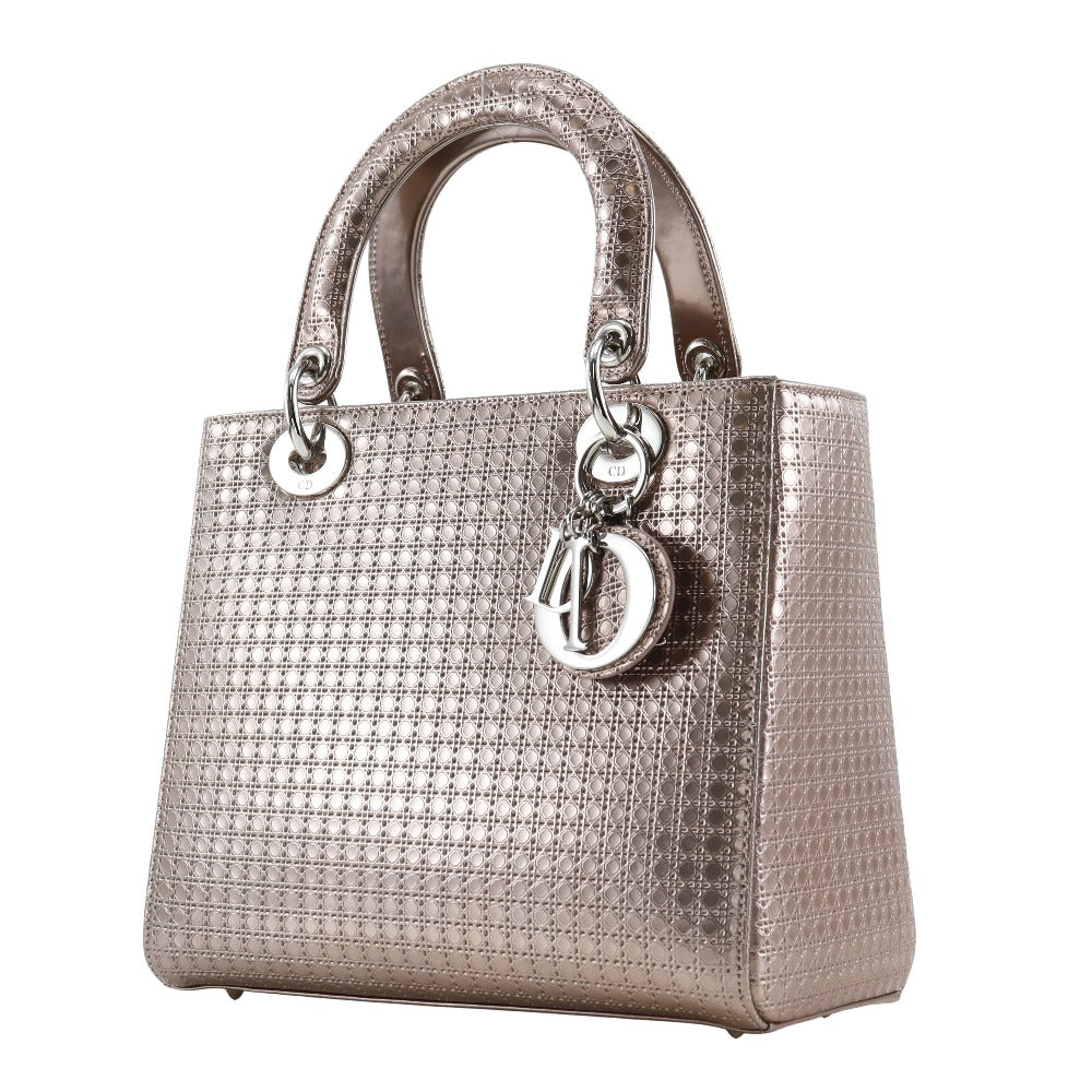 Christian Dior Handbag M0550PSKC leather Pink gold Canage medium Lady Dior Women