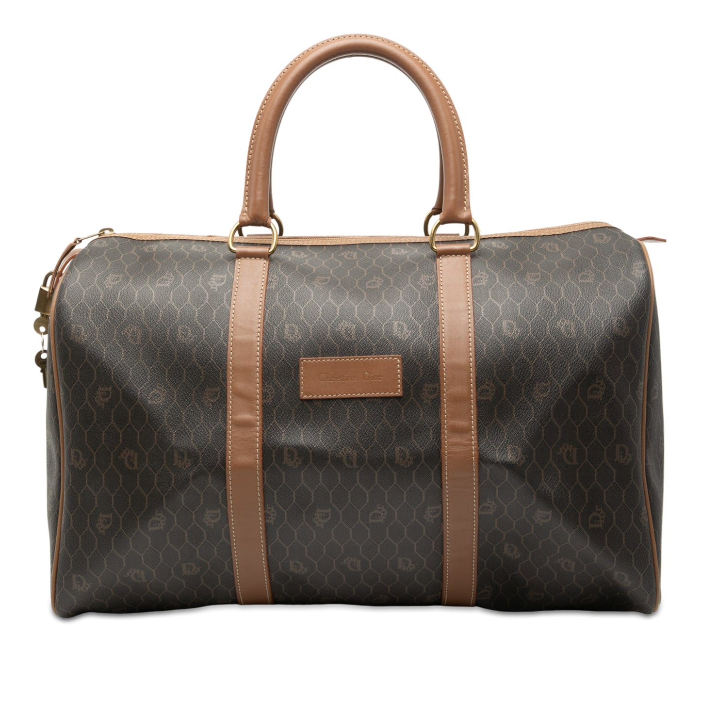 Black Dior Honeycomb Coated Canvas Travel Bag