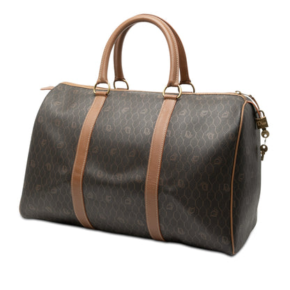 Black Dior Honeycomb Coated Canvas Travel Bag