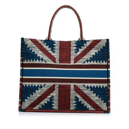 Blue Dior Large French Flag Book Tote