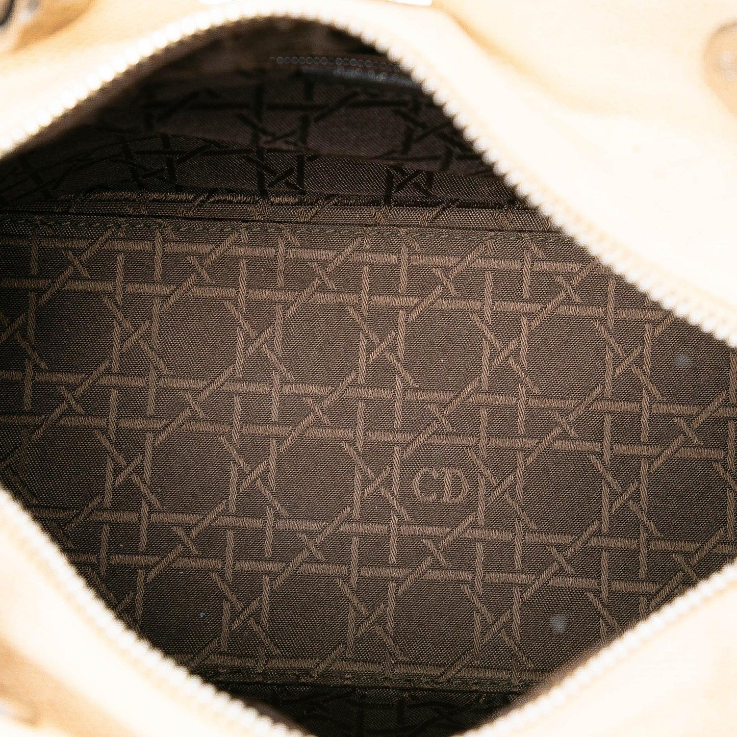 White Dior Medium Canvas Lady Dior Satchel