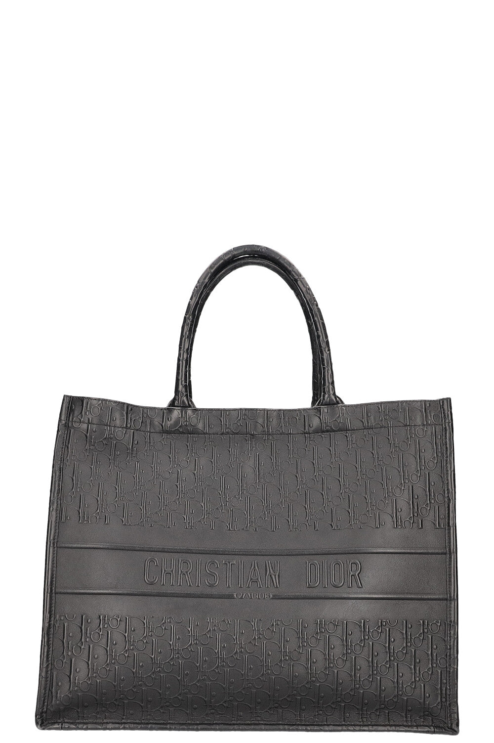 Dior Book Tote Leather Black Tote Bag Leather