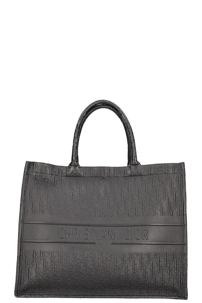Dior Book Tote Leather Black Tote Bag Leather