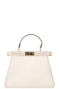 FENDI Peekaboo ISeeU Woven Handbag Cream