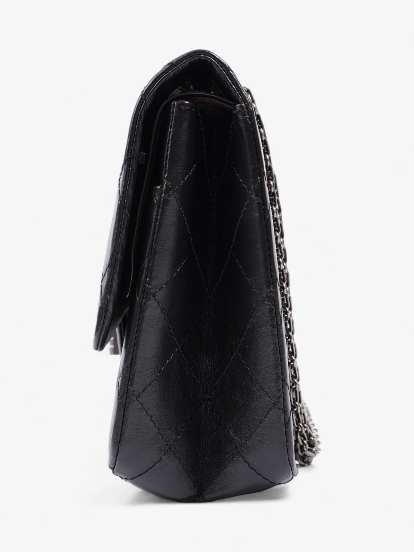 Chanel 2 55 Reissue Black Aged Calfskin Leather Maxi