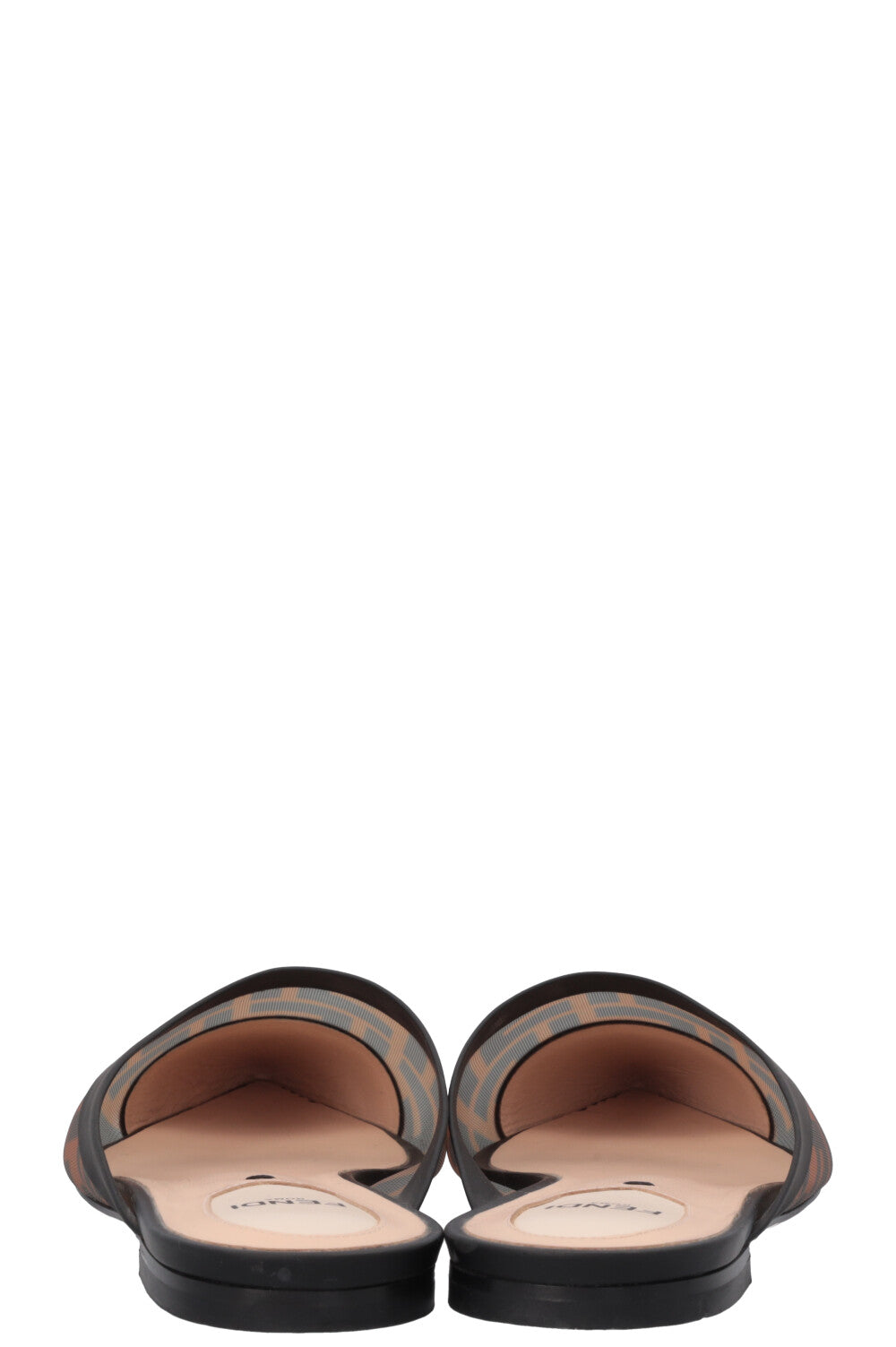 FENDI Zucca Print Colibri Mesh Mules Brown