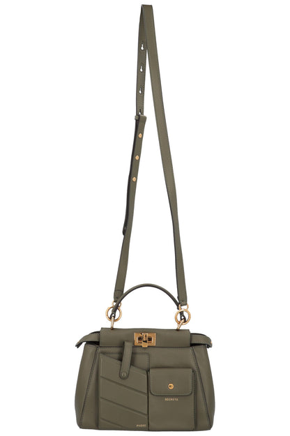 FENDI Mini Peekaboo Pocket Leather Green