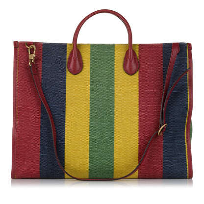 Gucci Baiadera Stripe Canvas Satchel (SHG-ddvpMT)