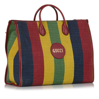 Gucci Baiadera Stripe Canvas Satchel (SHG-ddvpMT)