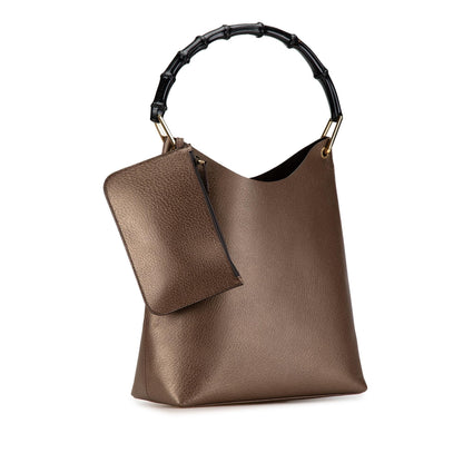 Gucci Bamboo Leather Shoulder Bag (SHG-KPbmQJ)