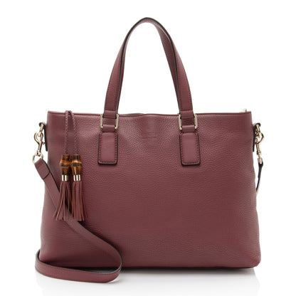 Gucci Calfskin Bamboo Tassel Tote