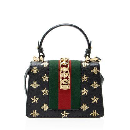 Gucci Calfskin Bee & Star Sylvie Mini Top Handle