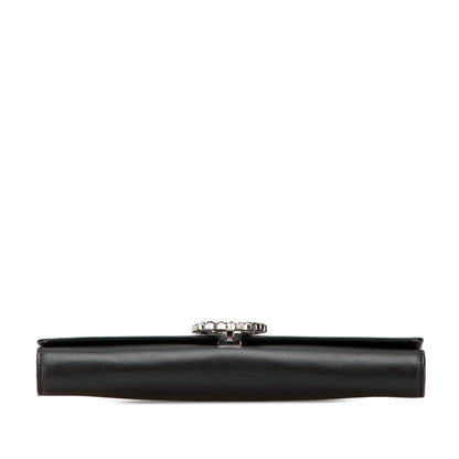 Gucci Calfskin Crystals Broadway Clutch