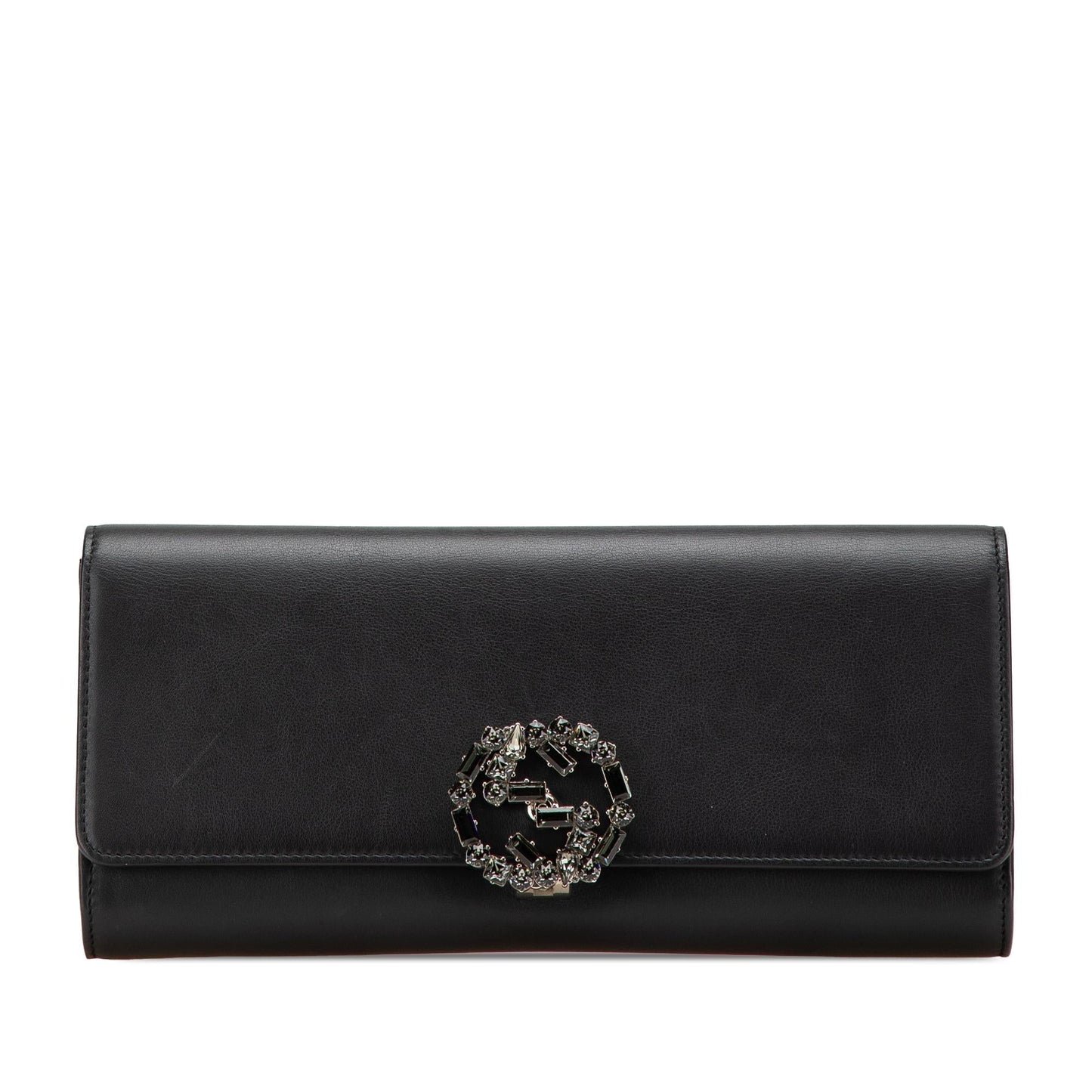Gucci Calfskin Crystals Broadway Clutch