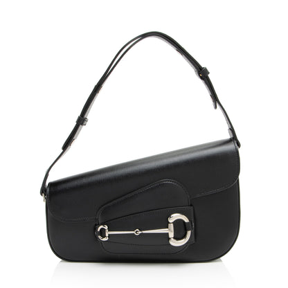 Gucci Calfskin Horsebit 1955 Asymmetric Small Shoulder Bag