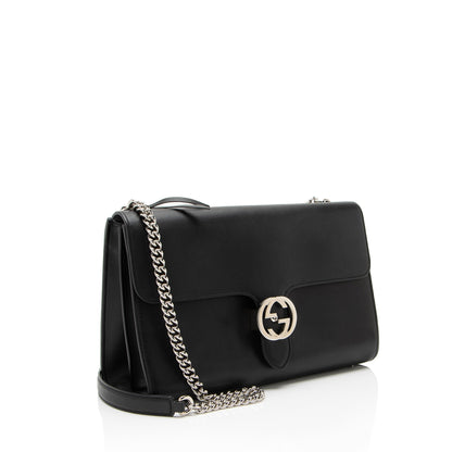 Gucci Grained Calfskin Interlocking G Medium Shoulder Bag