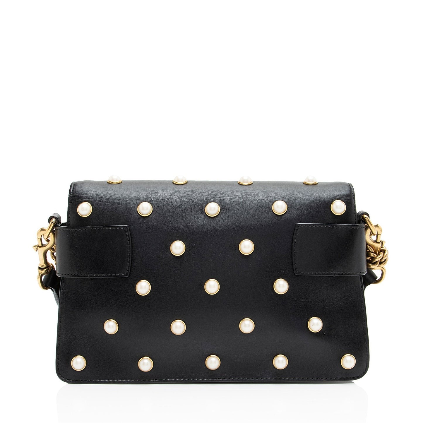 Gucci Calfskin Pearl Bee Broadway Mini Shoulder Bag