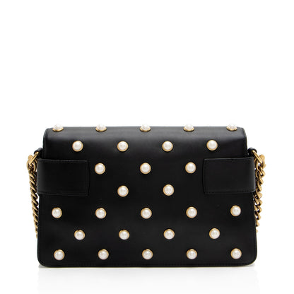 Gucci Calfskin Pearl Tiger Broadway Mini Shoulder Bag