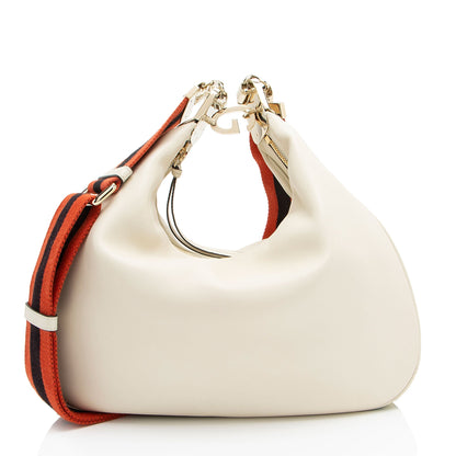 Gucci Calfskin Web Attache Large Shoulder Bag