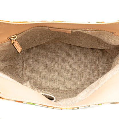 Gucci Canvas Bamboo Flora Handbag